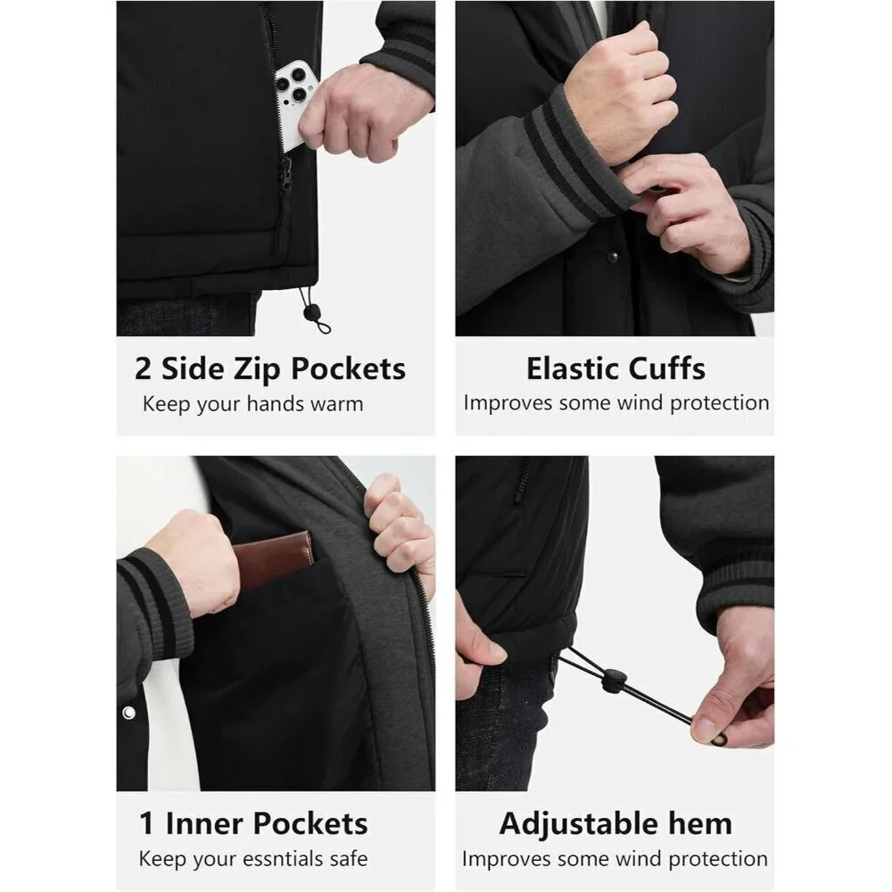 Winter Coats For Men Winter Jackets Water Resistant Warm Thicken Insulated Hoode
